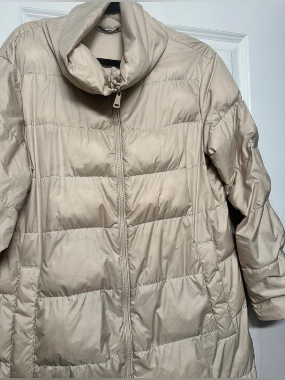 MaxMara Light Beige Quilted Puffer Coat